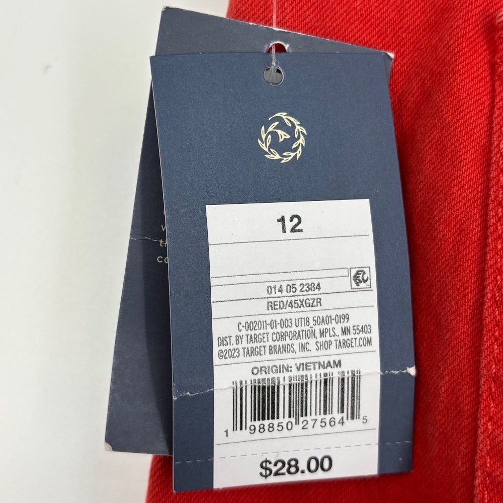 Universal Thread Womens Size 12 Sailor Wide Leg Ankle Jeans Faded Red High Rise - Picture 10 of 11